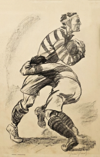 Жан Якоби. Эскиз регбистов. Бумага, уголь. 47,8х31,3. 1928. Частная коллекция.
