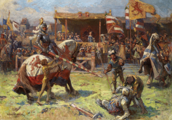 Зыгмунт Айдукевич. Всадники на турнире. Холст, масло. 70х102. 1912. Частная коллекция.