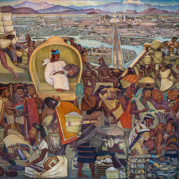 Диего Ривера. Великий Теночтитлан. Настенная роспись. 1945. Национальный дворец Мексики.