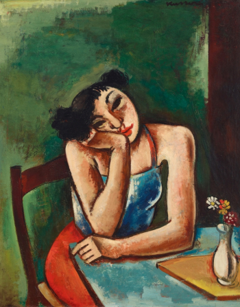 Йозеф Куттер. Женщина, опирающаяся на локти. Холст, масло. 100х80. 1929. Национальный музей истории и искусства (Люксембург).