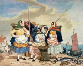 Ричард Дадд. Рыбный рынок у моря. Холст, масло. 100,3х125,7. 1860. Йельский центр британского искусства.