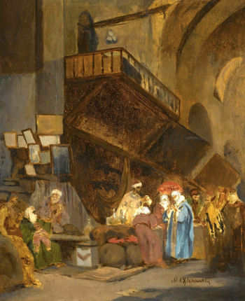 Станислав Хлебовский. Константинопольский базар. Доска, масло. 26х21. 1800-е. Частная коллекция.