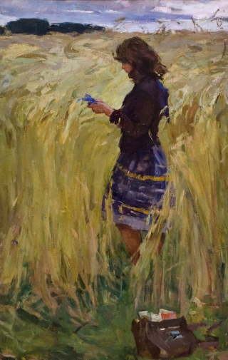 Рогожина (Кузьмищева) Нина Ивановна. Васильки. Холст, масло. 100х80. 1960-е. Березниковский историко-художественный музей имени И.Ф.Коновалова.