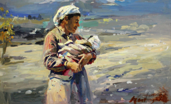 Налбандян Дмитрий Аркадьевич. Новая жизнь. Картон, масло. 50х80. 1952. Музейно-выставочное объединение `Манеж` (Москва).