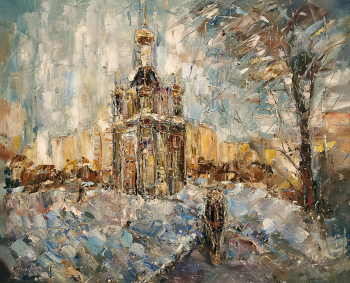 Степанова Татьяна Михайловна. Екатеринбург. Храм святой Екатерины. Холст, масло. 50,1х60,6. 1998. Екатеринбургский музей изобразительных искусств.