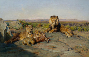 Роза Бонёр. Львы. Холст, масло. 63,7х100,5. 1895. Государственный музей изобразительных искусств имени А.С.Пушкина.