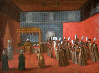Жан Батист Ванмор. Ахмед III принимает нидерландских послов. Холст, масло. 90х121. 1727. Рейксмюсеум.