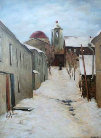 Гурганов Анатолий Павлович. Торжок в феврале. Холст, масло. 80х60. 1988. Таврический художественный музей.