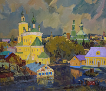 Попов Владимир Александрович. Торжок. Холст, масло. 90х103. 1990. Государственный музей изобразительных искусств Республики Татарстан.