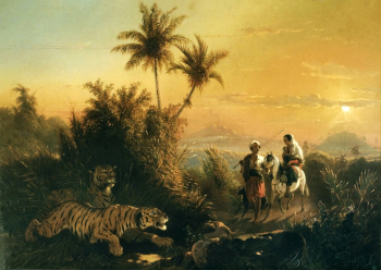 Раден Салех. Засада. Холст, масло. 110х154. 1849. Частная коллекция.