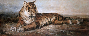 Рамон Марти-и-Альсина. Тигр. Холст, масло. 1800-е. Музей Монтсеррат.