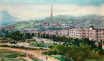 Платонов Виктор Андреевич. Симферополь. Бумага, акварель. 29,5х49,2. 1970. Симферопольский художественный музей.