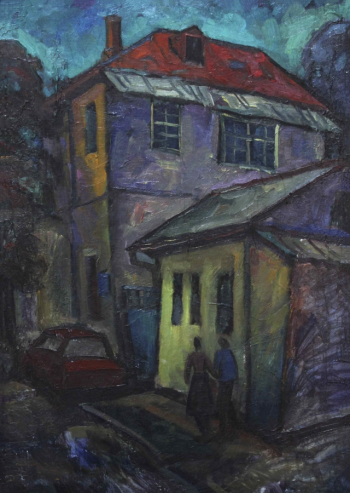 Фризен Альфред Петрович. Симферополь. Улица Дыбенко. Картон, масло. 70х50. 1988. Картинная галерея имени В.В.Тихонова.