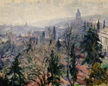 Пластов Аркадий Александрович. Тбилиси, апрель. Холст, масло. 48х61,5. 1941. Московский музей современного искусства.