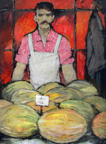 Улупов Марк Иванович. На рынке в Тбилиси. Бумага, темпера. 61,5х46. 1979-1983. Музейно-выставочный комплекс Новый Иерусалим.