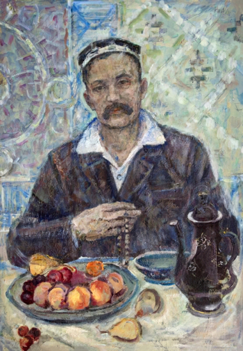 Крымский Аркадий Яковлевич. Портрет узбека. ДВП, масло. 101,5х71,5. 1983. Томский областной художественный музей.