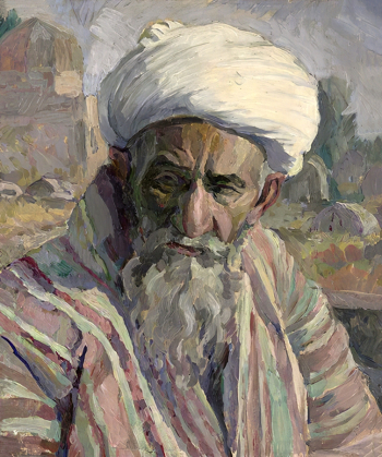 Неизвестный художник. Старый узбек. Холст, масло. 52,5х44. 1930-е. Государственный музей истории российской литературы имени В.И.Даля.