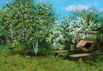 Скорубская Нина Васильевна. Цветёт жасмин. Холст, масло. 50х70. 1978. Липецкий областной художественный музей.