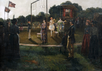 Амандус Фор. Бродячий цирк. Холст, масло. 90,5х130. 1905. Частная коллекция.