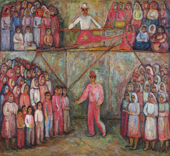 Бажбеук-Меликова Зюлейка Александровна. Молодость цирка. Холст, масло. 110,5х119. 1970-е. Пермская государственная художественная галерея.