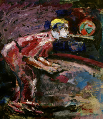 Родченко Александр Михайлович. Жонглёр. Цирк. Картон, масло. 31х27,5. 1938. Московский музей современного искусства.