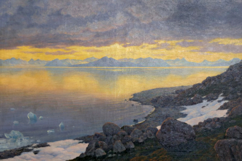 Шультце Иван Фёдорович. Арктический пейзаж. Шпицберген. Холст, масло. 86,5х130,2. 1910. Российский государственный музей Арктики и Антарктики.