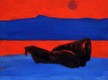 Яковлев Андрей Алексеевич. Хозяева Севера. Шпицберген. Холст, масло. 45х60. 1961. Мурманский областной художественный музей.