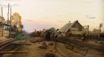 Гофман Оскар Адольфович. Дорога на Ревель. Холст, масло. 67,5х121. 1890-е. Галерея Святого Лукаса (Талинн, Эстония).