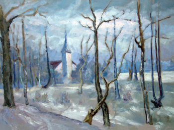 Черпаков Юрий Иванович. Эстонский мотив. Оргалит, масло. 60,3х80,2. 1980. Сахалинский областной краеведческий музей.