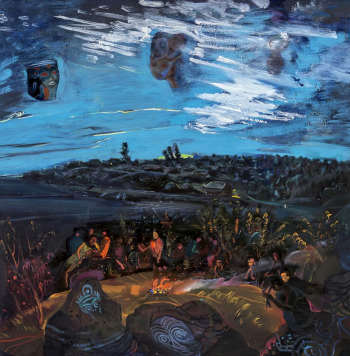Петухов Сергей Иванович. Вечно древний и молодой Алян. Холст, масло. 114,8х114,8. 1998. Дальневосточный художественный музей.