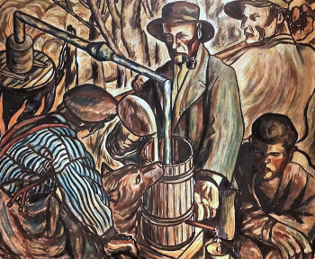 Вильхо Лампи. Самогонщики. Холст, масло. 1930. Художественный музей Оулу.