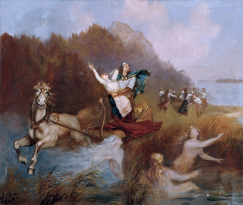 Йохан Кортман. Похищение Кюлликки. Холст, масло. 66х77. 1890. Финляндское общество Калевалы.