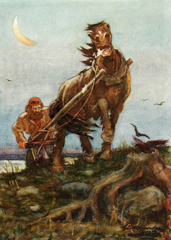 Стронк Георгий Адамович. Ильмаринен. Бумага, акварель. 61х44,3. 1956. Музей изобразительных искусств Республики Карелия.