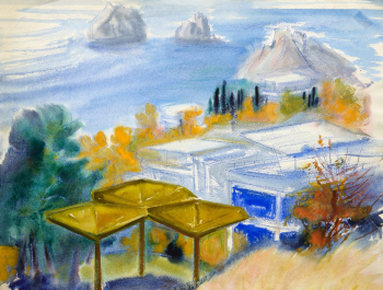 Бутрова Мария Николаевна. Артек. Бумага, акварель. 49,5х65. 1970-е. Центральный выставочный зал Манеж.
