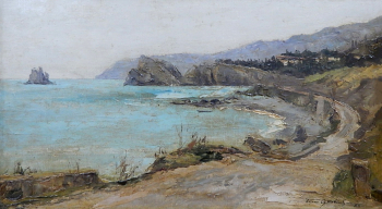 Яковлев Борис Николаевич. Дорога в Артек. Холст, масло. 27х46. 1955. Сочинский художественный музей.