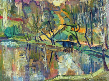 Лобанов Сергей Иванович. Химки. Холст на картоне, масло. 27,2х36,2. 1918. Астраханская государственная картинная галерея имени П.М.Догадина.