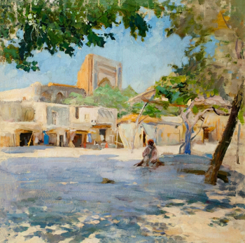 Беньков Павел Петрович. В Самарканде. Холст, масло. 100х100. 1930-е - 1940-е. Пензенская областная картинная галерея имени К.А.Савицкого.