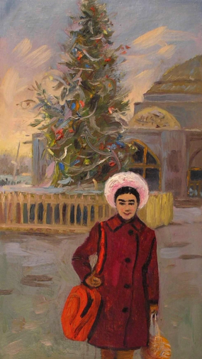 Вархрутдинов Михаил Михайлович. Ёлка в Самарканде. Холст, масло. 53х31. 1975. Историко-этнографический музей-заповедник Шушенское.