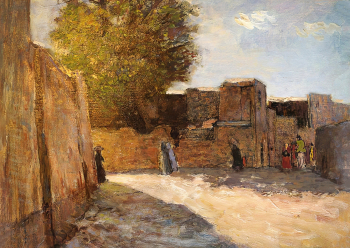 Коган Яков Робертович. Самарканд. Картон, масло. 32,1х45,3. 1941. Екатеринбургский музей изобразительных искусств.