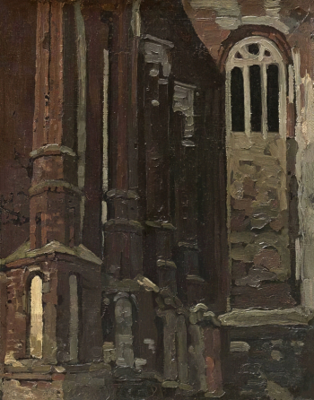 Рерих Николай Константинович. Старый костёл в Ковно. Фанера, масло. 40,5х32. 1903. Государственный музей искусства народов Востока.