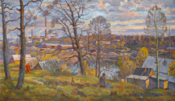 Петряшов Виктор Иванович. Окрестности Саранска. Холст, масло. 70х119. 1989. Мордовский республиканский музей изобразительных искусств имени С.Д.Эрьзи.