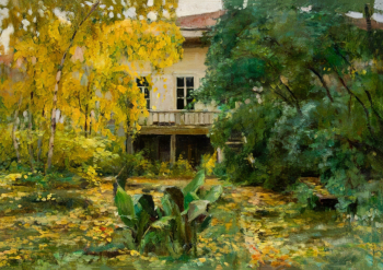 Хохряков Николай Николаевич. Усадьба Клобуковых в Вятке. Холст, масло. 48х69,5. 1918. Вятский художественный музей имени В.М. и А.М. Васнецовых.