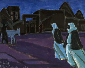 Абдель Манан Шамма. В сирийской деревне. Холст, масло. 51х65. 1968. Государственный музей искусства народов Востока.