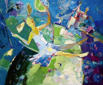 Довнич Наталья Анатольевна. Иркутские качели. Холст, масло. 100х120. 2011. Иркутский областной художественный музей имени В.П.Сукачева.