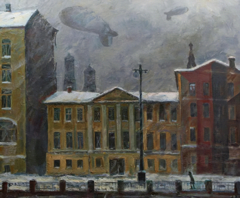 Вейдеманис Эгиль Карлович. Москва в ноябре 1941 года (Метель в Москве). Холст, масло. 114х150. 1983-1984. Калининградский областной музей изобразительных искусств.