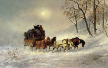 Уильям Хан. Метель в горах. Холст, масло. 53,3х83,8. 1876. Коллекция Калифорнийского исторического общества в Отри.