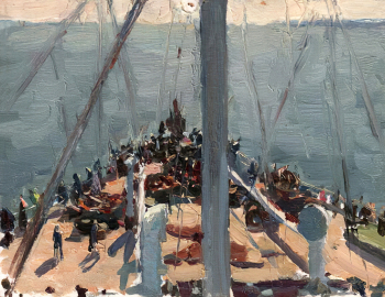 Дорохов Константин Гаврилович. Дарданеллы. Картон, масло. 16,3х21,5. 1958. Смоленский государственный музей-заповедник.