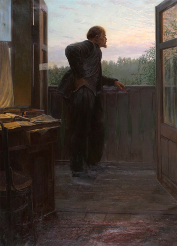 Ефимкин Михаил Никитич. В.И.Ленин в Подольске. Холст, масло. 180х130. 1950. Пермская государственная художественная галерея.