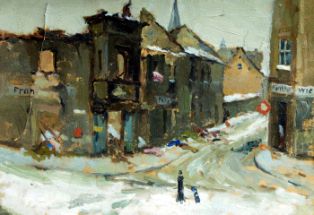 Гаврилов Владимир Николаевич. Германия. Картон, масло. 21,5х32,2. 1945. Смоленский государственный музей-заповедник.