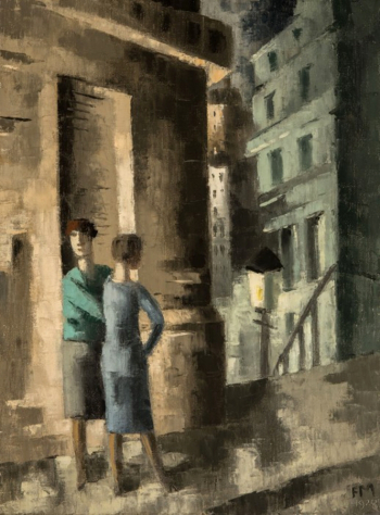 Франс Мазерель. Уличный свет. Холст, масло. 72,8х54. 1928. Частное собрание.